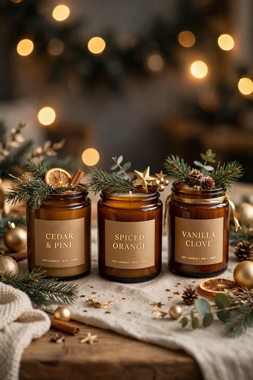 Scented soy candle trio