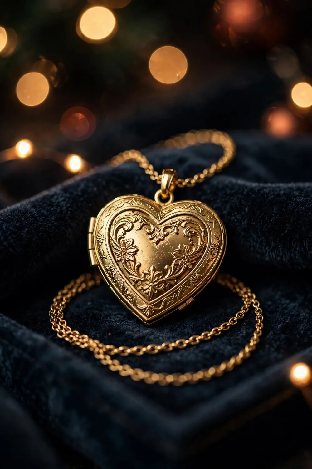 Gold locket necklace