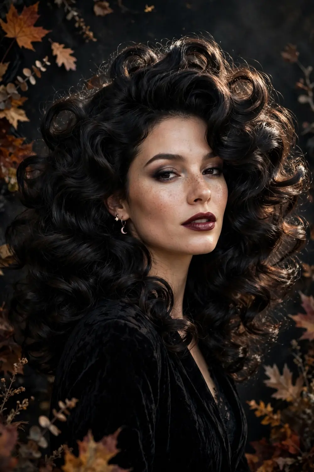 Voluminous retro curls with bouncy vintage waves and glamorous volume for Halloween